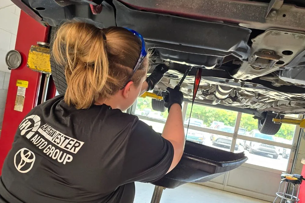 Hubert Vester Auto Group technician servicing a vehicle in Wilson, North Carolina